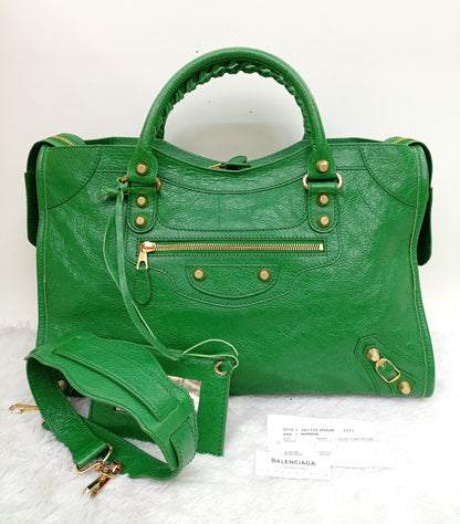 Balenciaga Reguler City Classic Giant Green GHW 2015