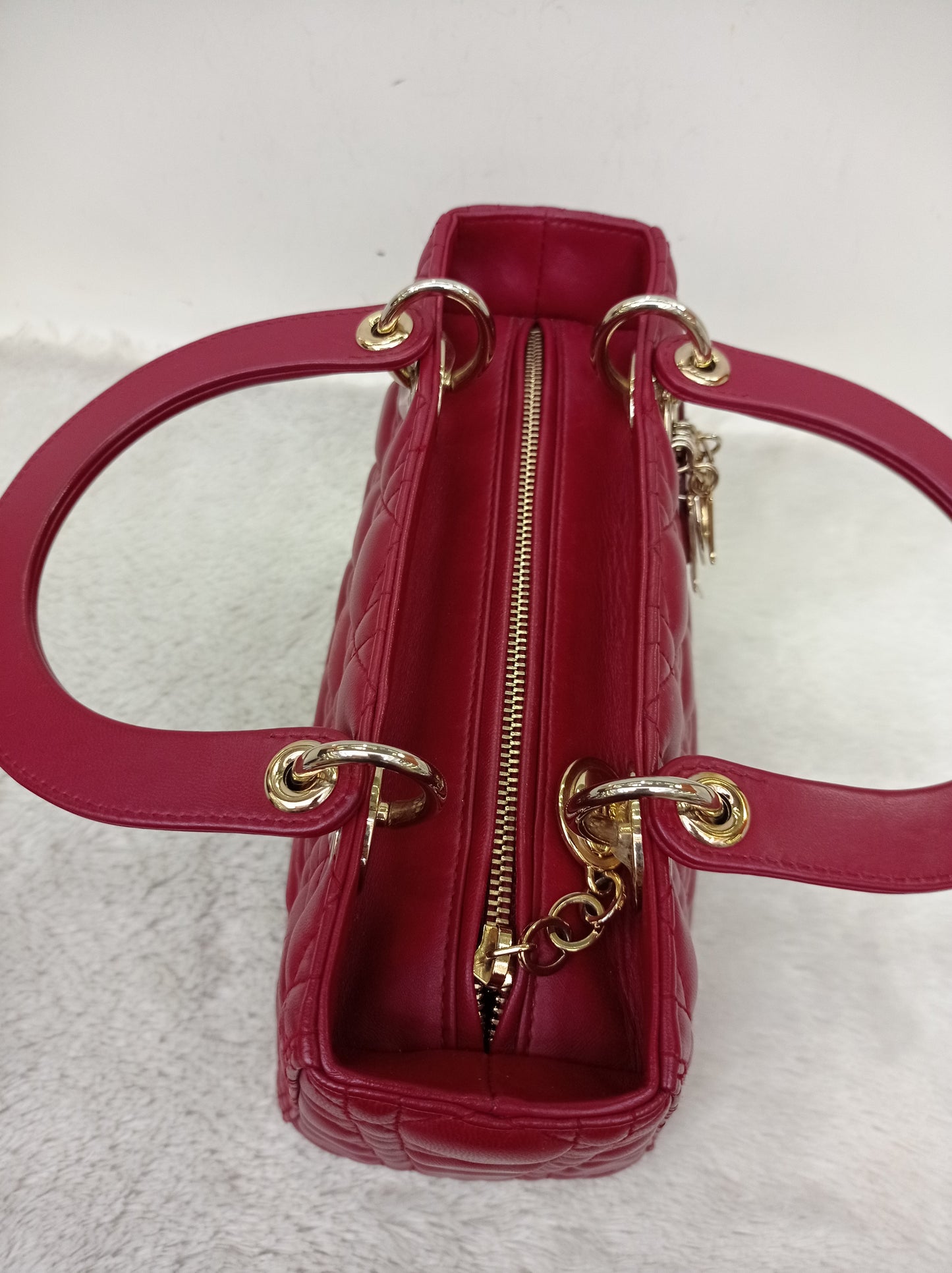 Lady Dior Medium Lamb Wine GHW 2017
