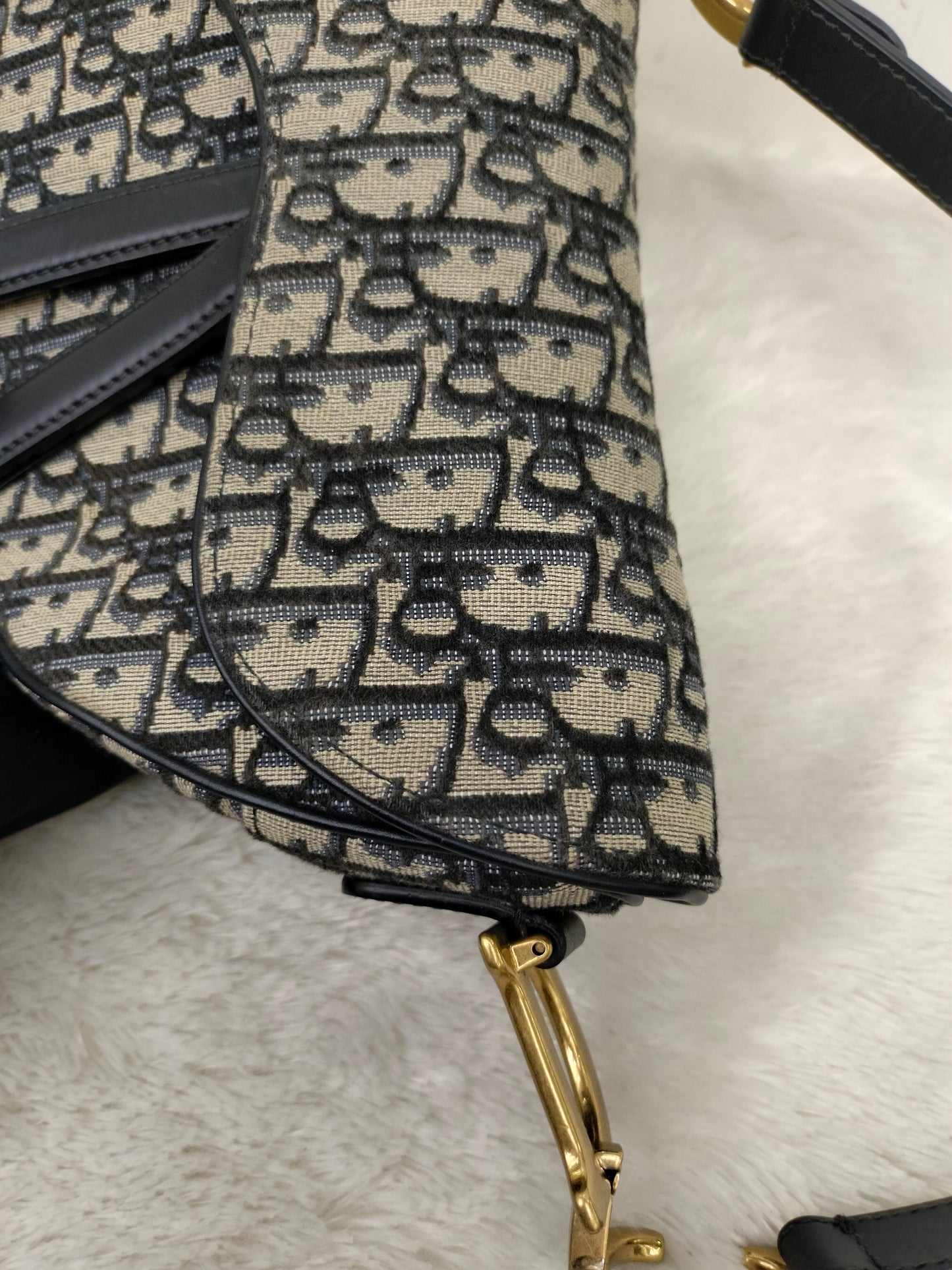 Dior Saddle Medium Oblique Navy GHW 2023