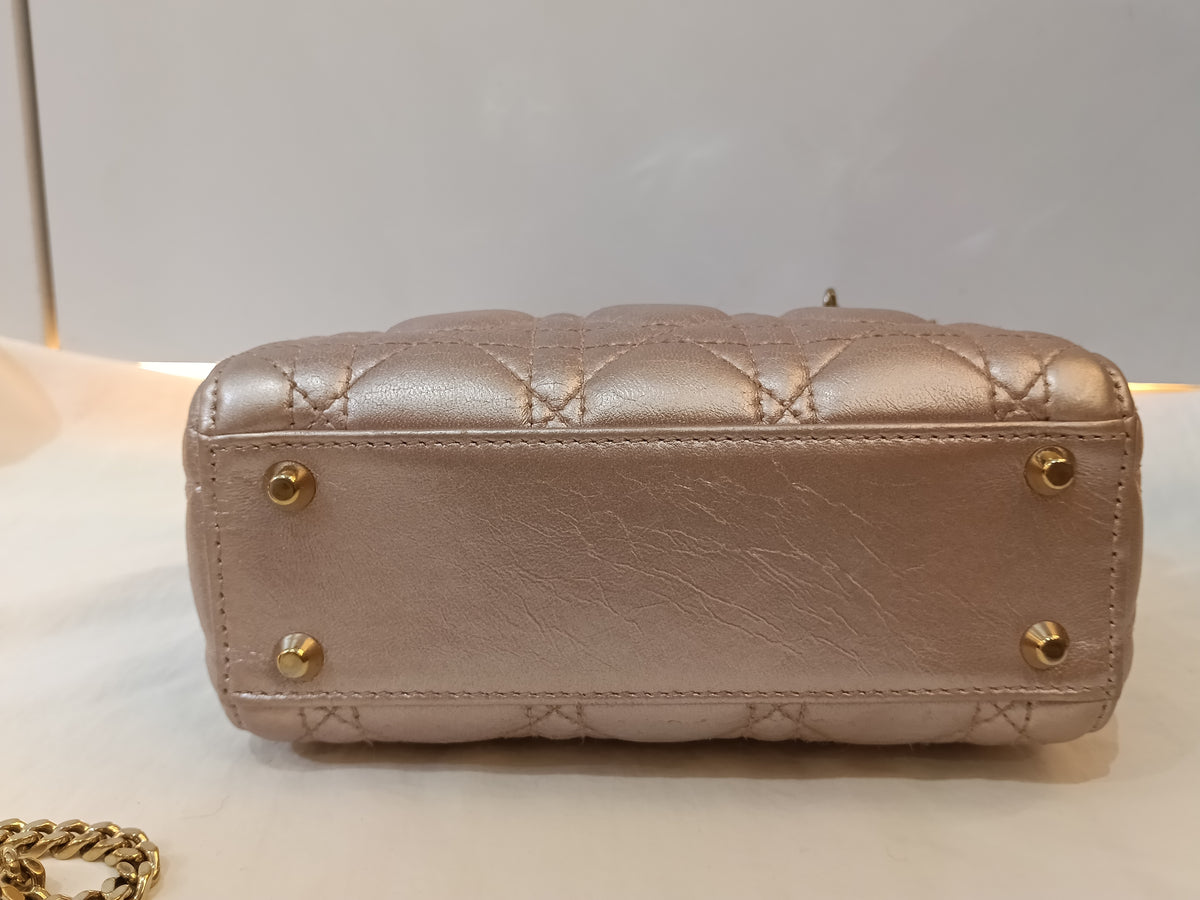 Lady Dior Mini Iridescent Lotus GHW 2017