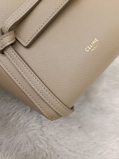 Celine Pico Belt Grained Light Taupe GHW 2020