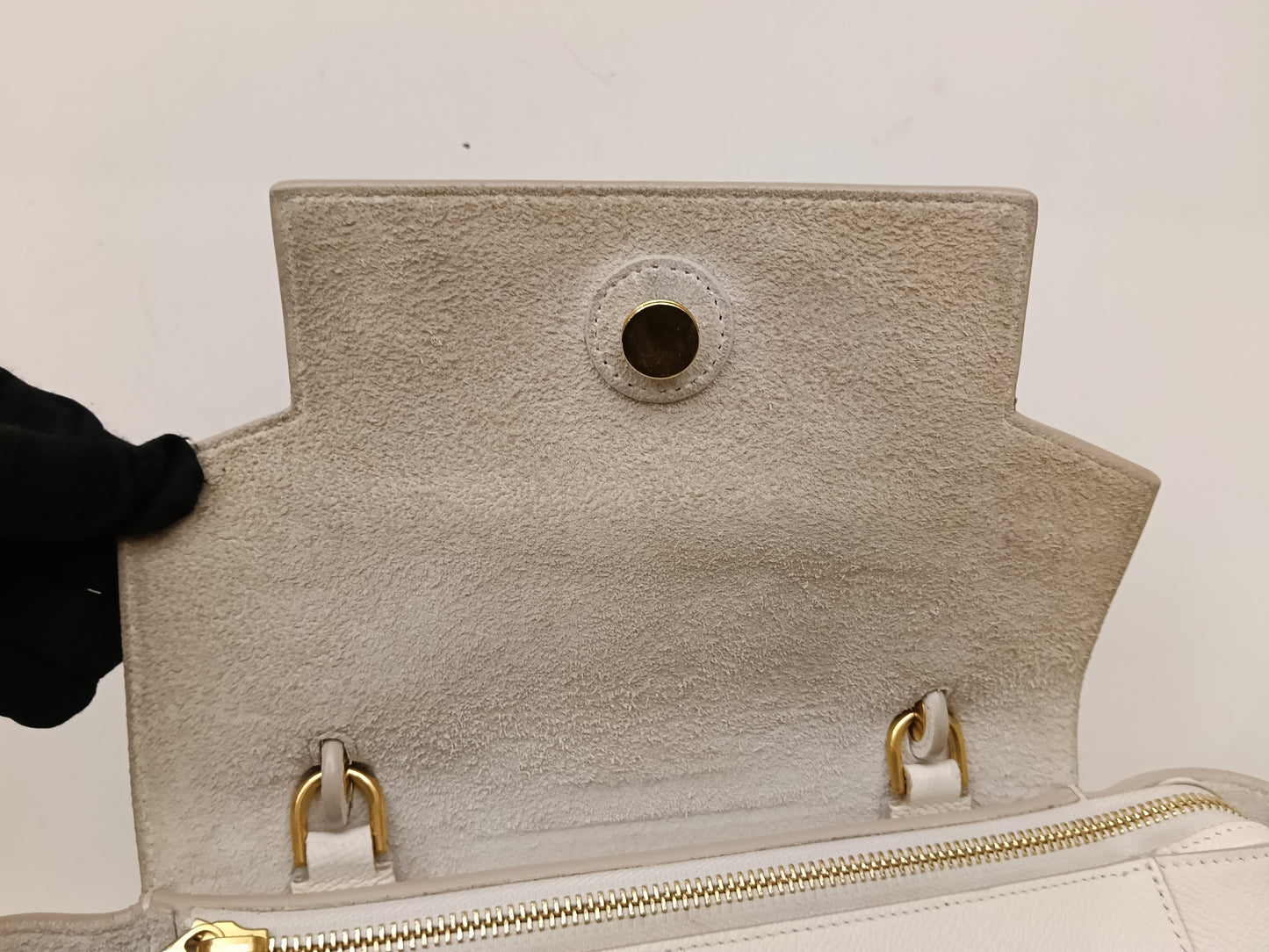 Celine Micro Belt Grained White GHW 2017