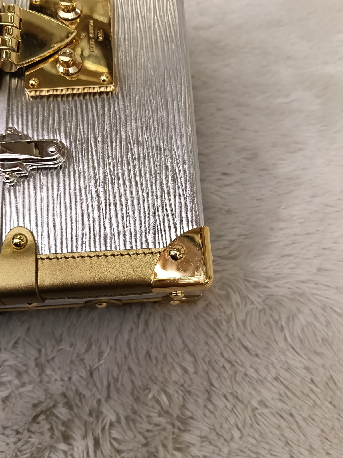 LV Petite Malle Epi Metallic Silver Gold 2017