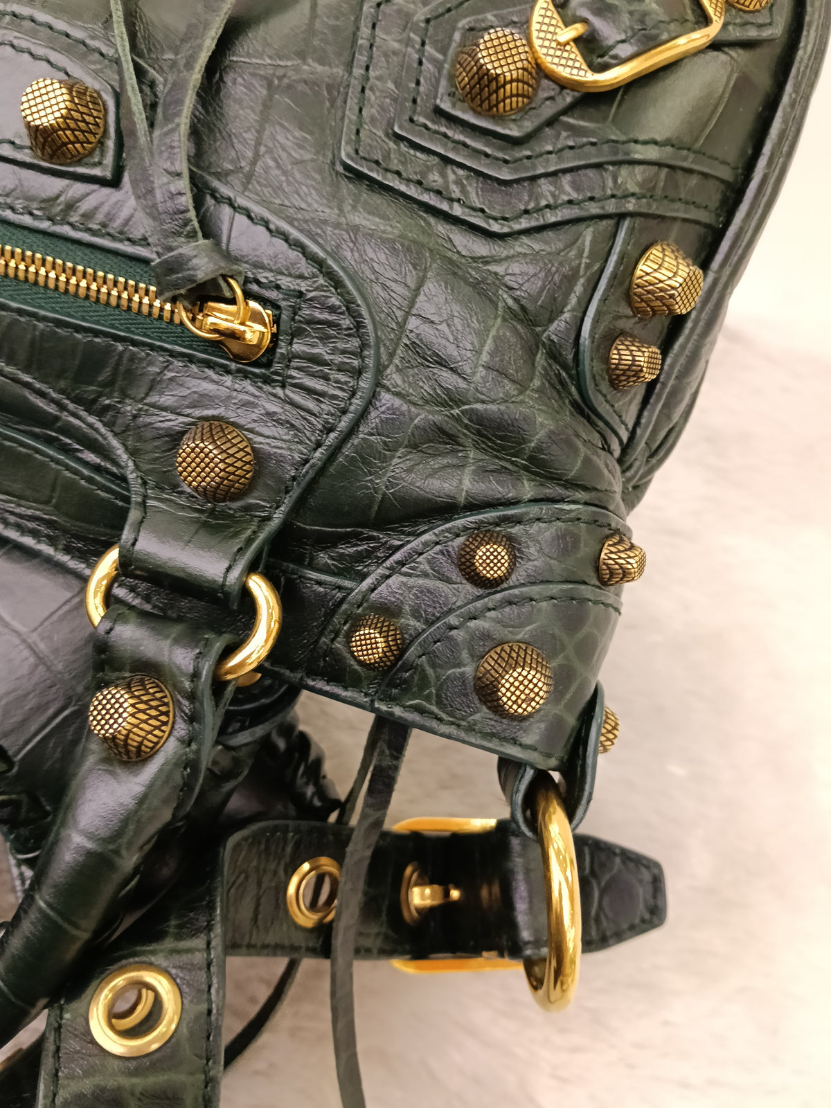 Balenciaga Neo Cagole Small Croco Green RGHW 2023