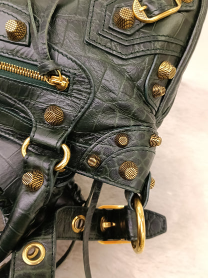 Balenciaga Neo Cagole Small Croco Green RGHW 2023