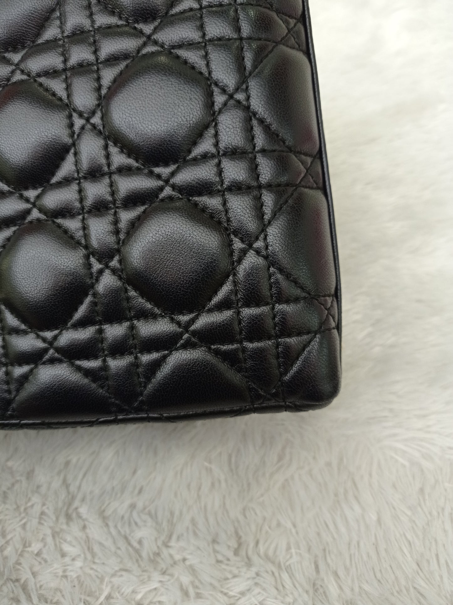 Lady Dior Mini Lamb Pearl Embellished Black GHW 2010