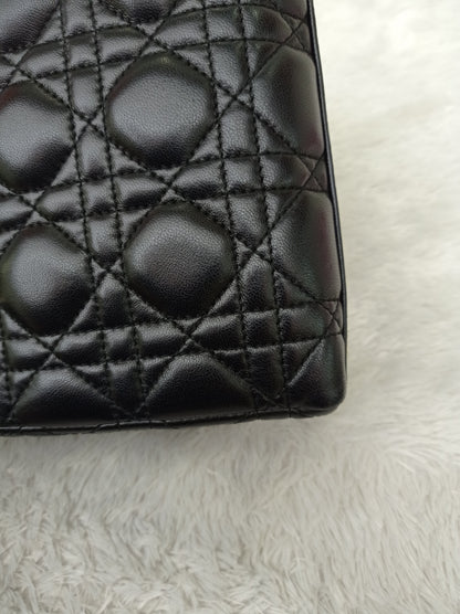 Lady Dior Mini Lamb Pearl Embellished Black GHW 2010