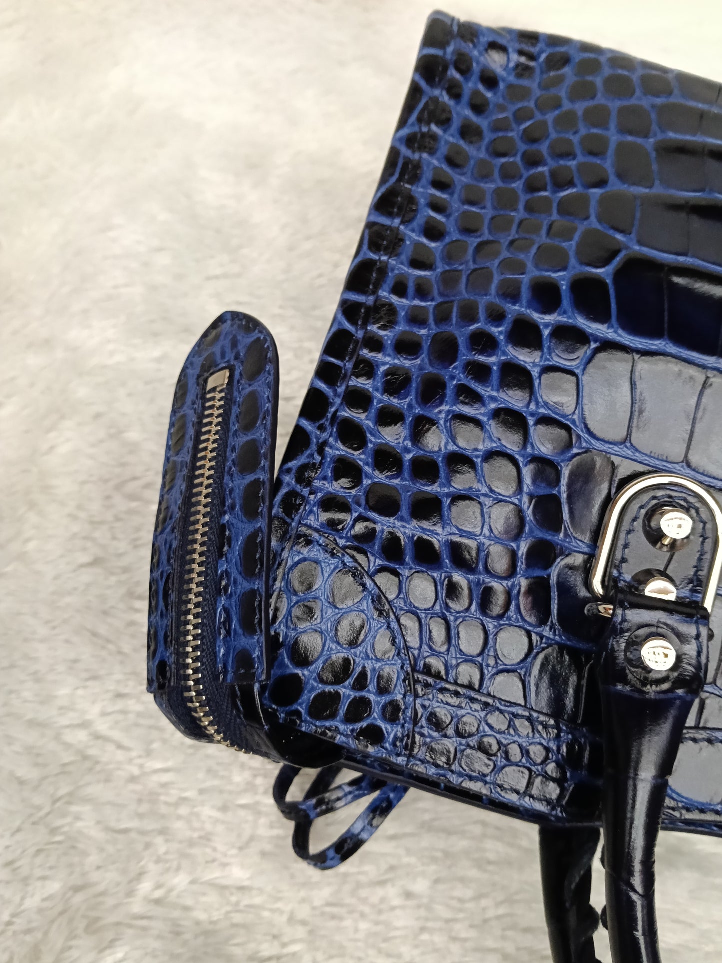 *NEW* Balenciaga Small City Edge Croco Blue SHW 2023