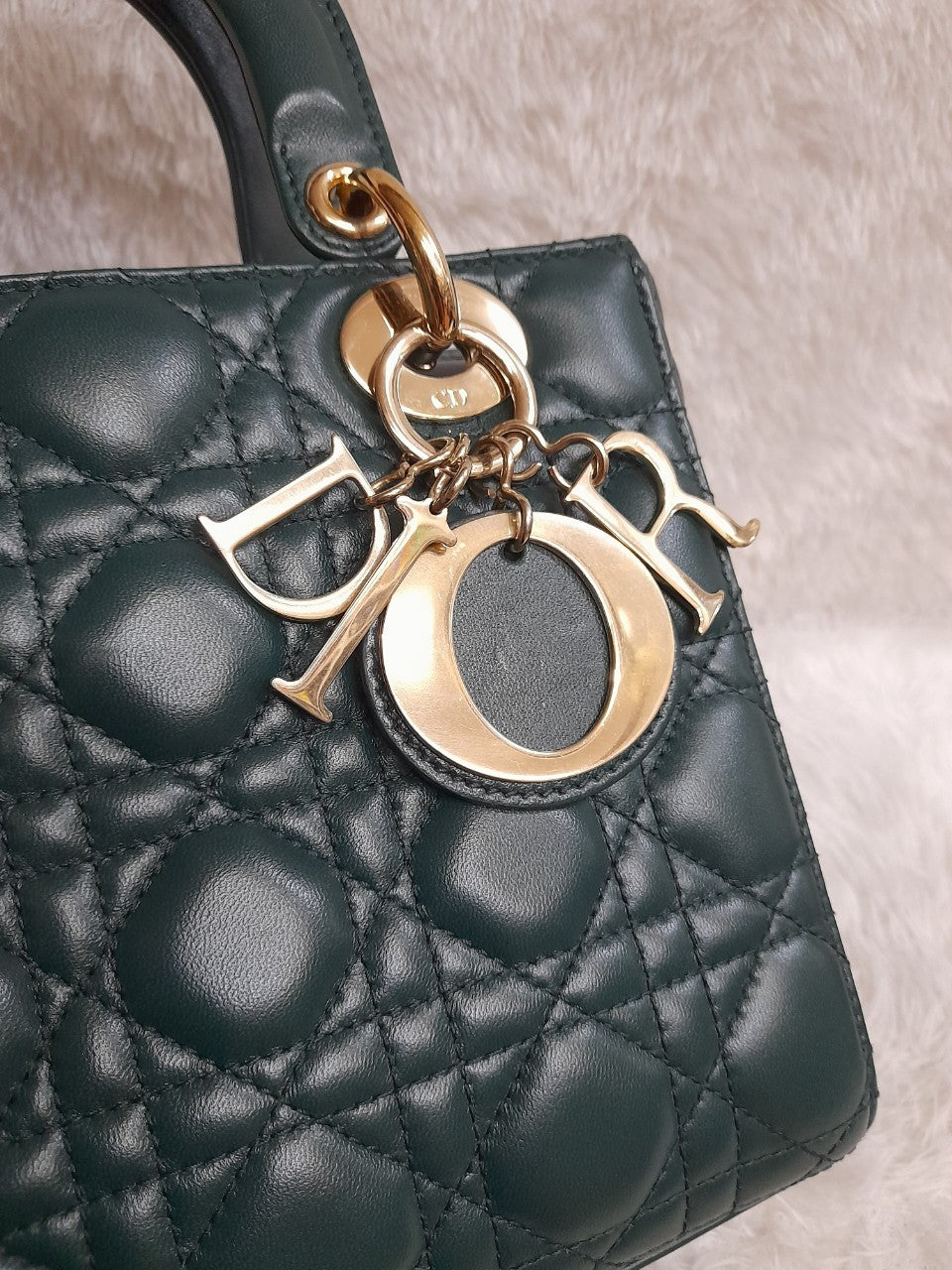 Lady Dior Small Lamb Dark Green GHW 2018