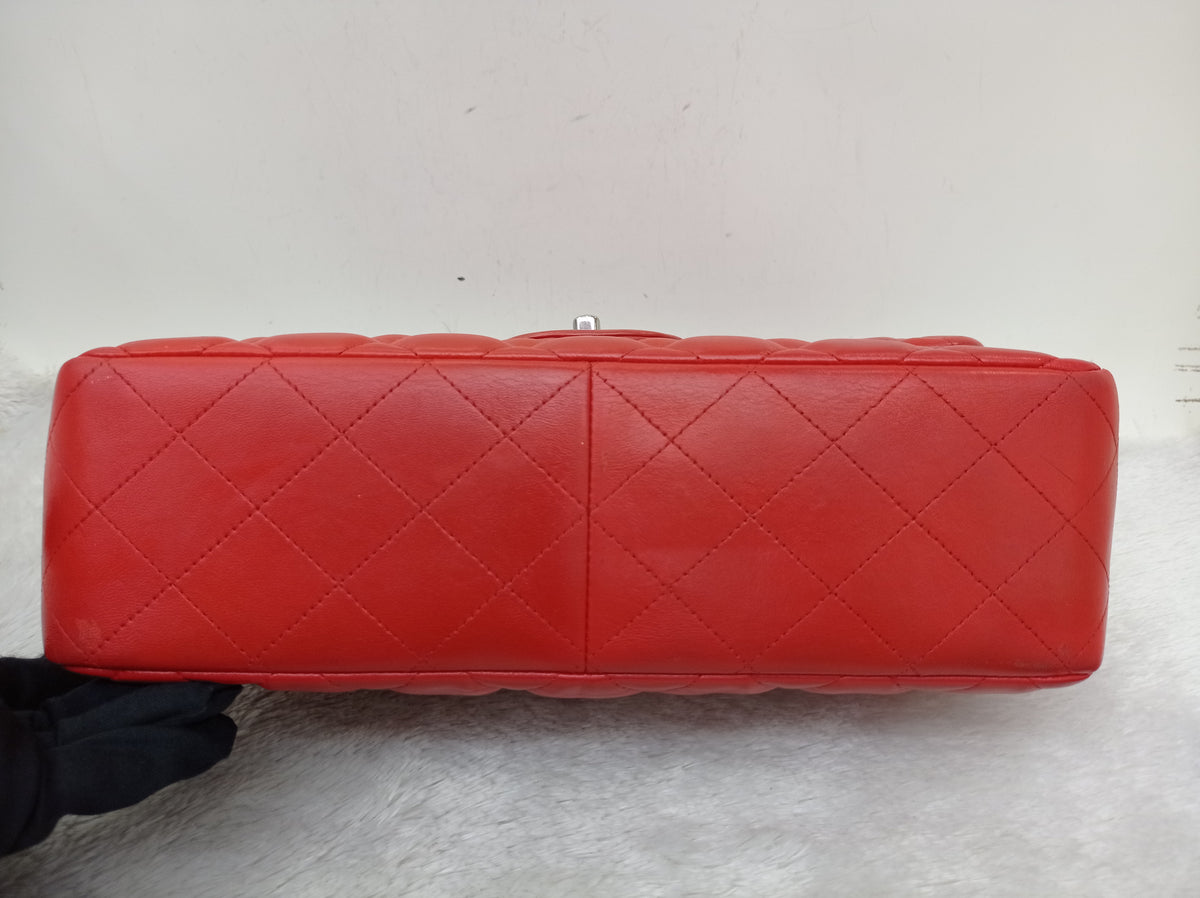 Chanel Jumbo Lamb Red SHW DF #15