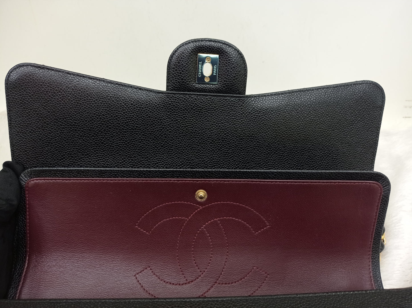 Chanel Maxi Caviar Black GHW DF #24