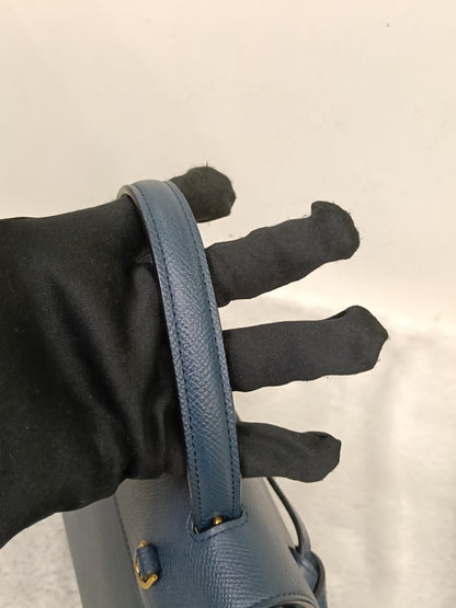 Celine Nano Belt Grained Abyss Blue GHW 2018