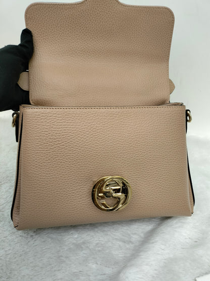 Gucci Interlocking Top Handle Beige GHW