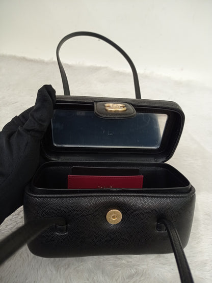 *NEW* Chanel Preppy Coco Long Vanity with Straps Black Caviar GHW (CHIP)