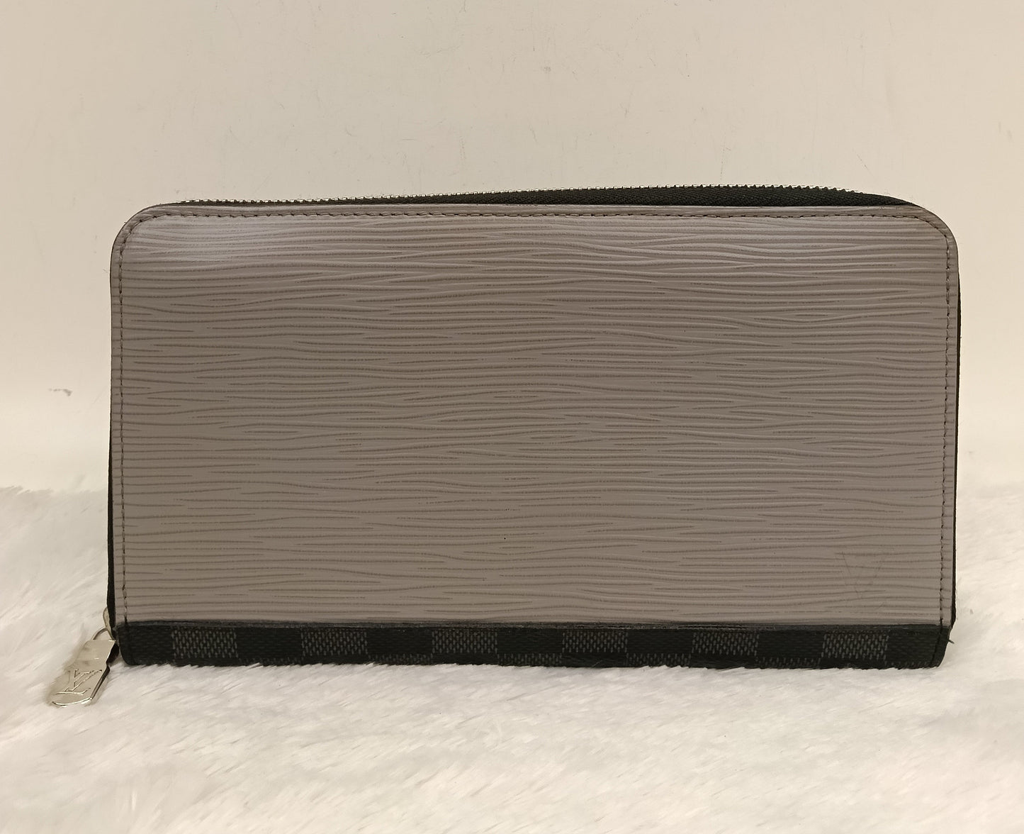 LV Zippy Wallet Long Organizer NM Epi Graphite Blue Gray