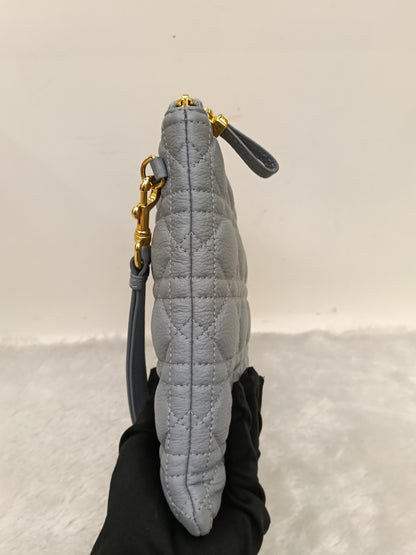 Dior Caro Daily Pouch Supple Cannage Calfskin Cloud Blue GHW 2022
