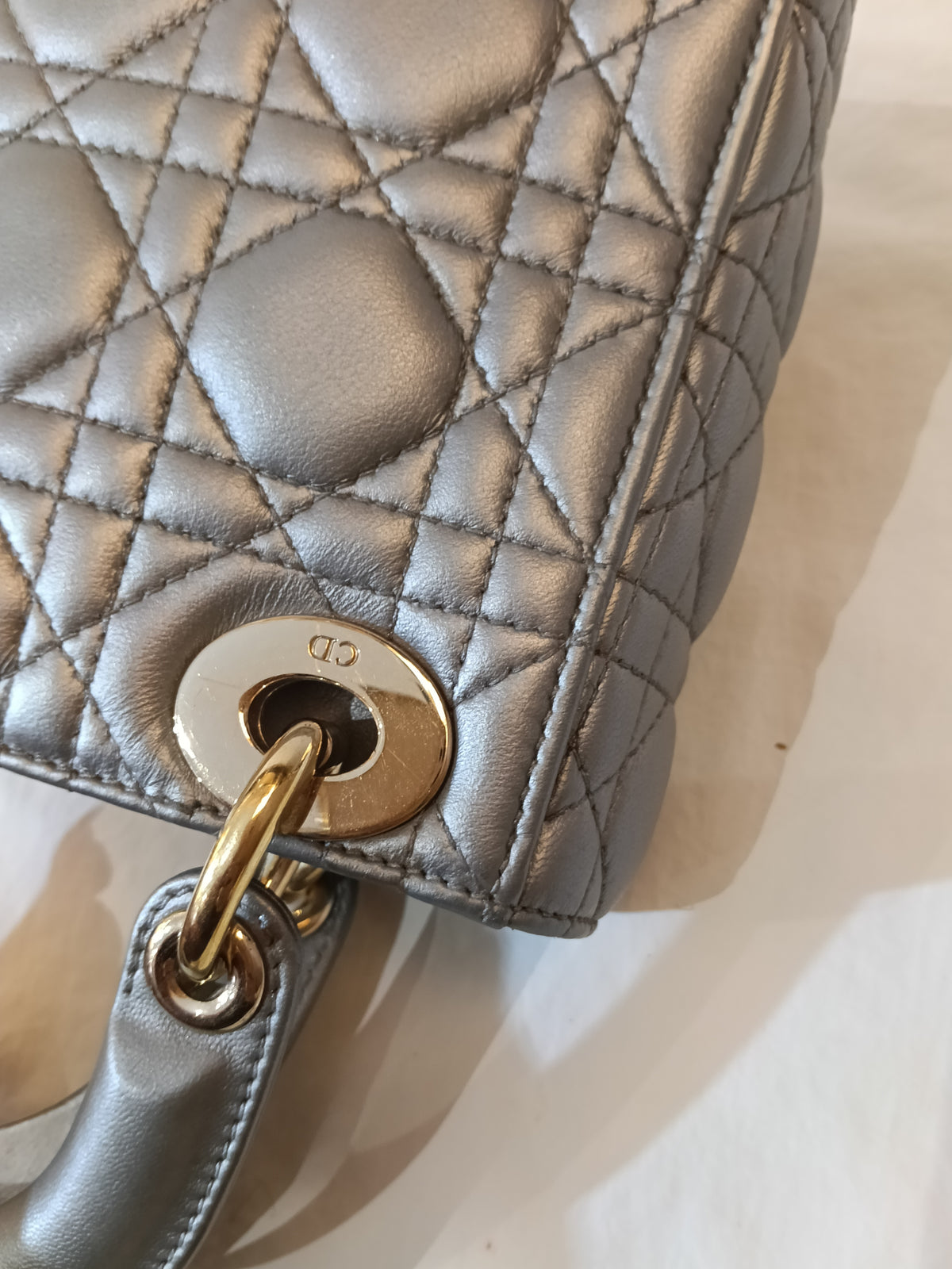 Lady Dior Mini Lamb Silver GHW 2016