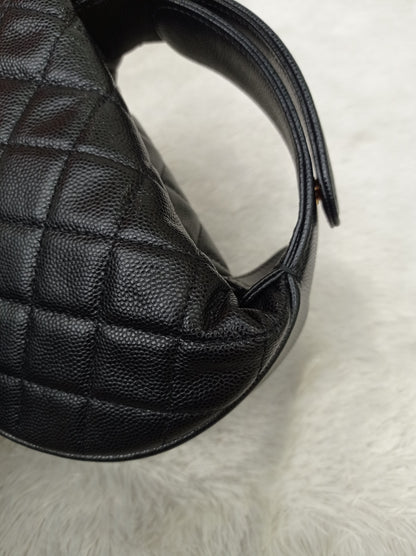 Chanel Polly Pocket Pouch Hobo Caviar Black GHW (CHIP)
