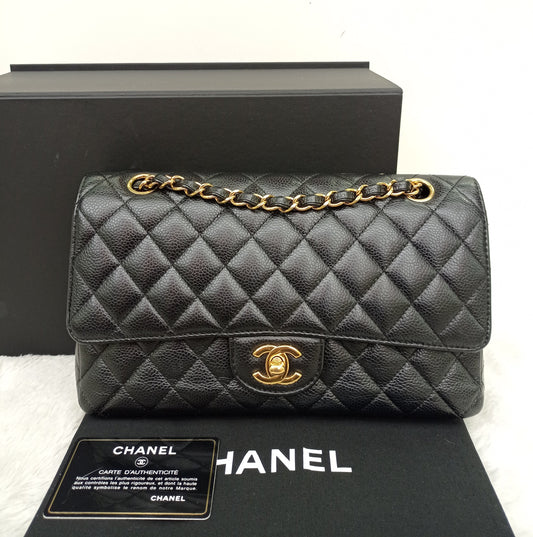 Chanel Medium Caviar Black GHW DF #21
