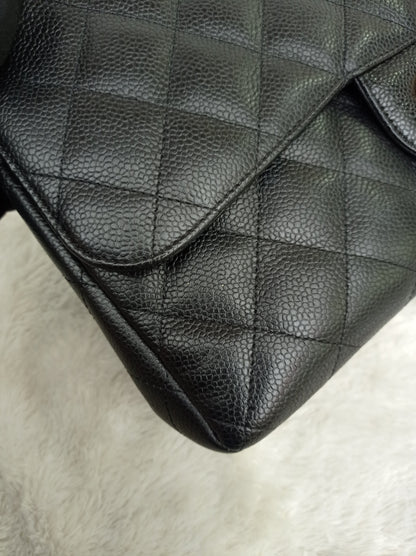 Chanel Jumbo Caviar Black GHW DF #17