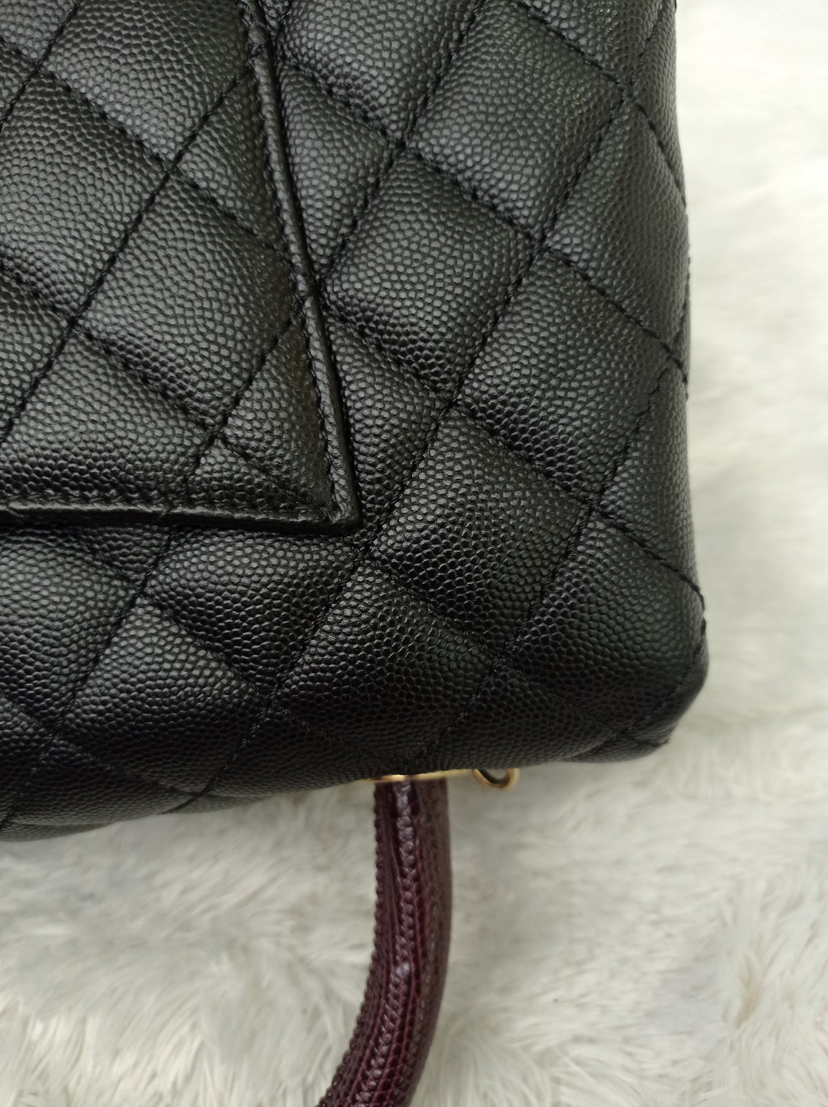 Chanel Coco Handle Medium Caviar Black Handle Lizard GHW #23