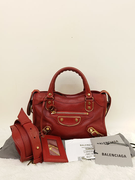 Balenciaga Mini City Edge Red GHW 2021