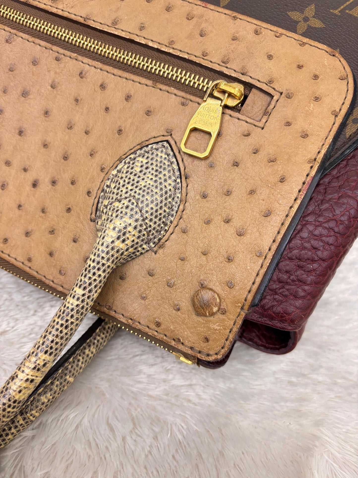 LV Majestueux MM Monogram Ostrich Lizard Bordeaux 2012