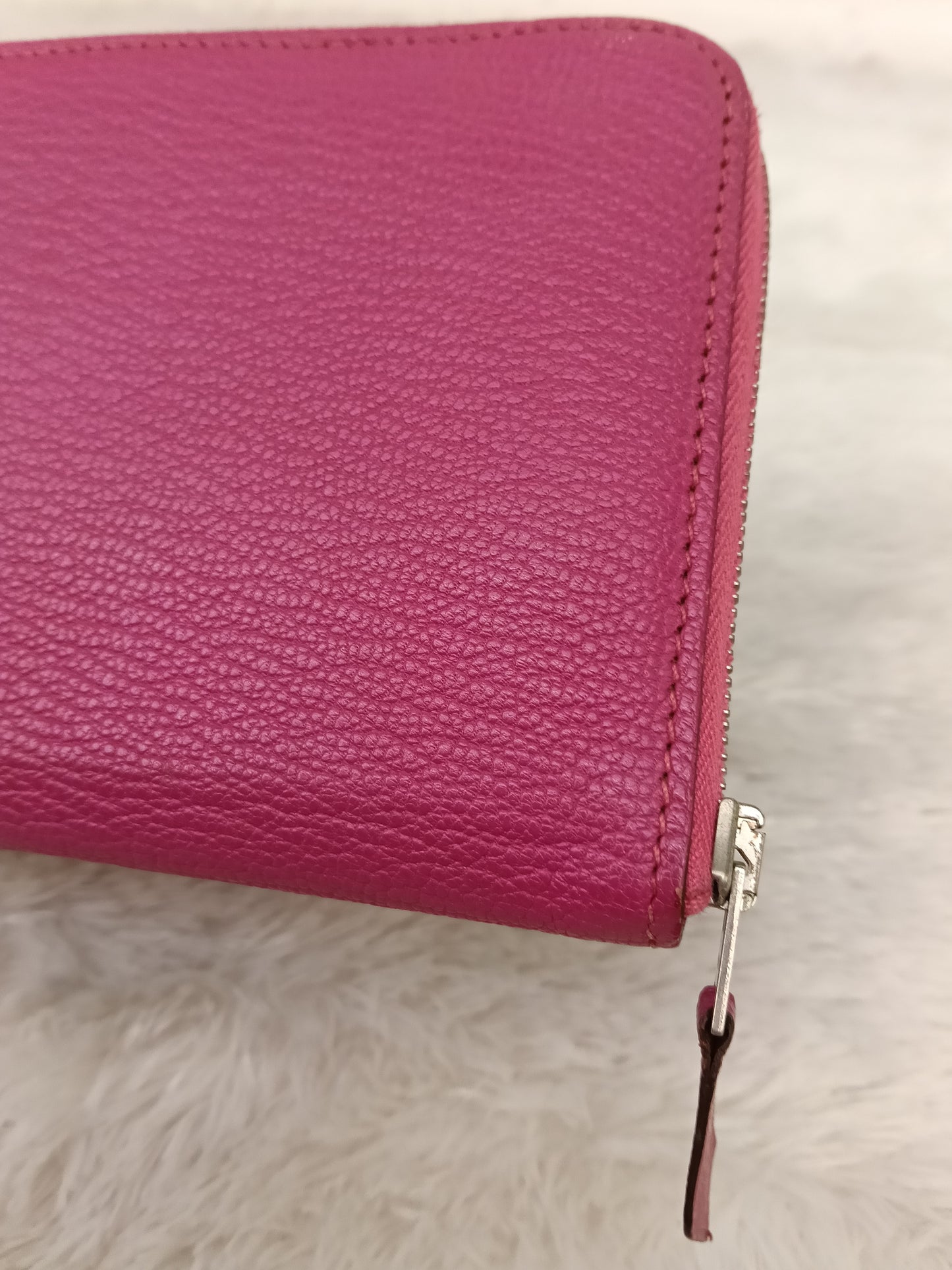 Hermes Azap Long Wallet Chevre Rose Shocking Pink PHW #L square