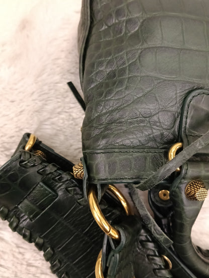 Balenciaga Neo Cagole Small Croco Green RGHW 2023