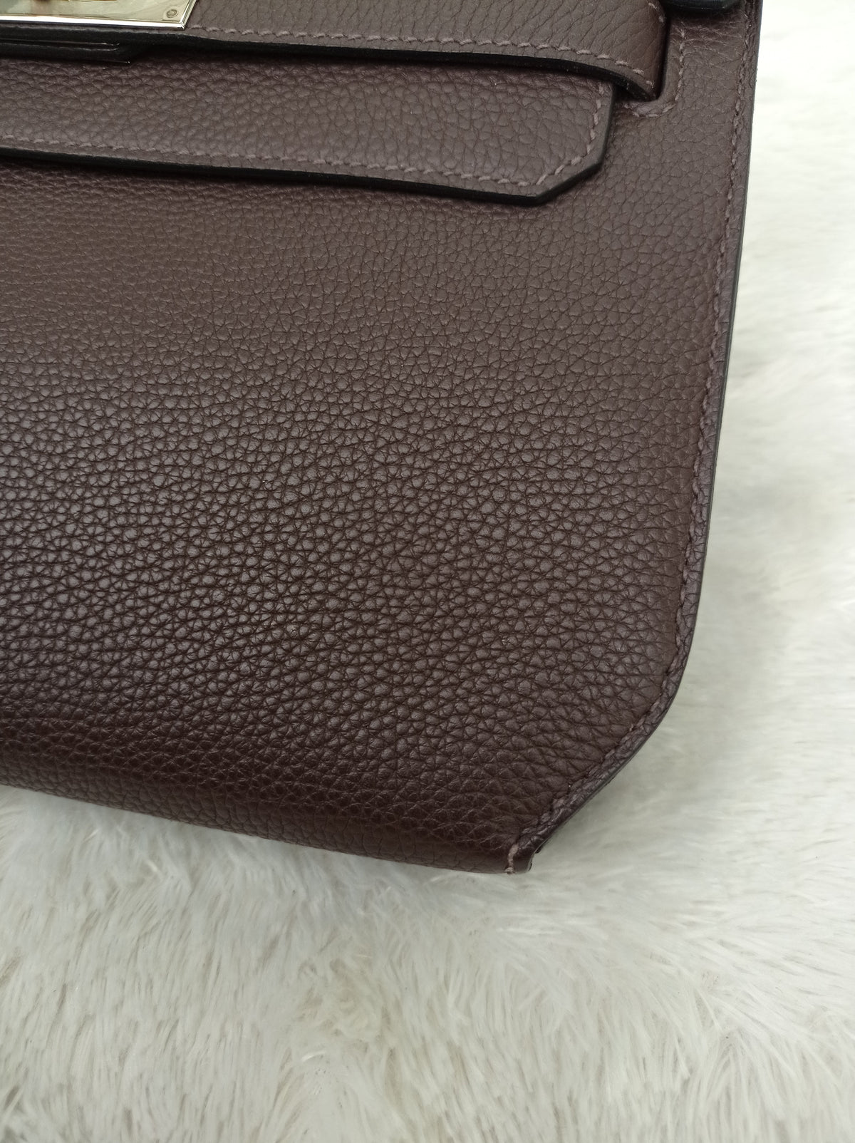Hermes Kelly Depeche Pochette 25 Togo Ebene PHW #Y