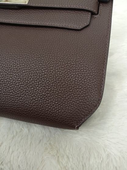 Hermes Kelly Depeche Pochette 25 Togo Ebene PHW #Y