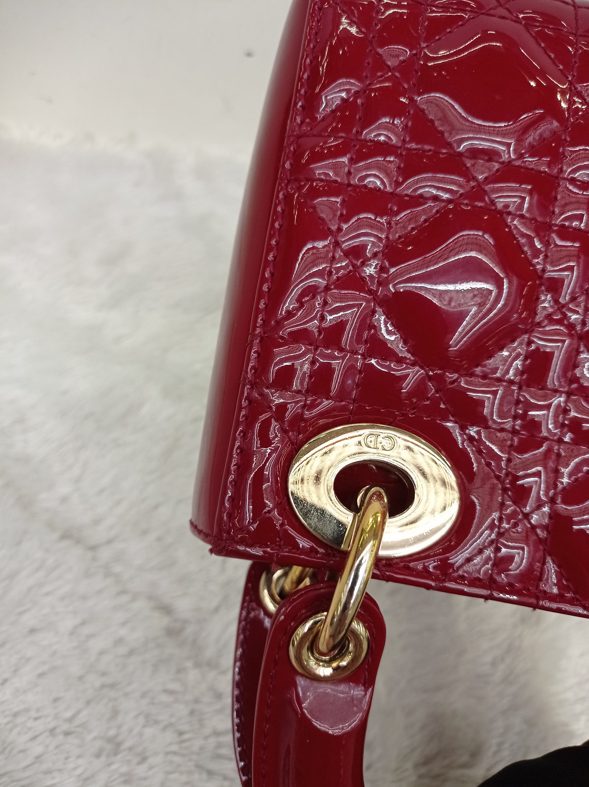 Lady Dior Mini Patent Red GHW 2019