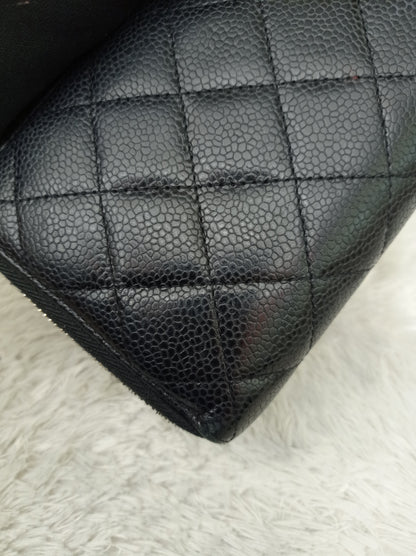 Chanel Zip Around Wallet Caviar Black GHW #17