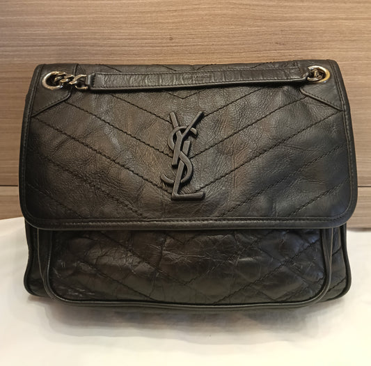 YsL Niki Medium Calfskin Black RHW 2018