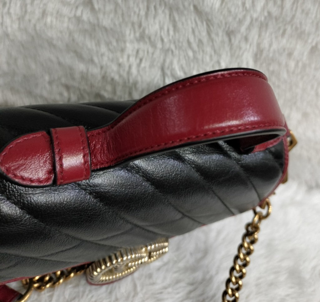 Gucci Top Handle Mini Marmont Black Red GHW 2019