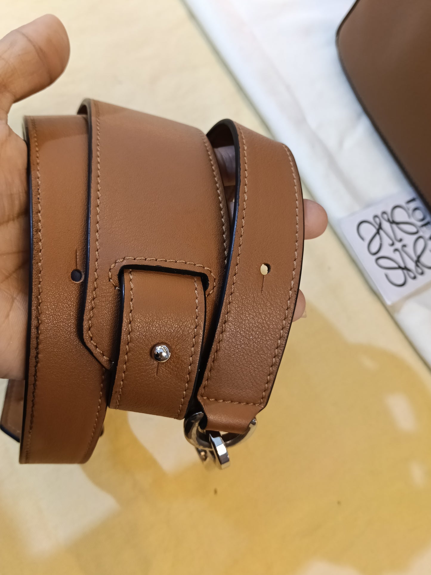 Loewe Puzzle Medium Tan SHW 2018
