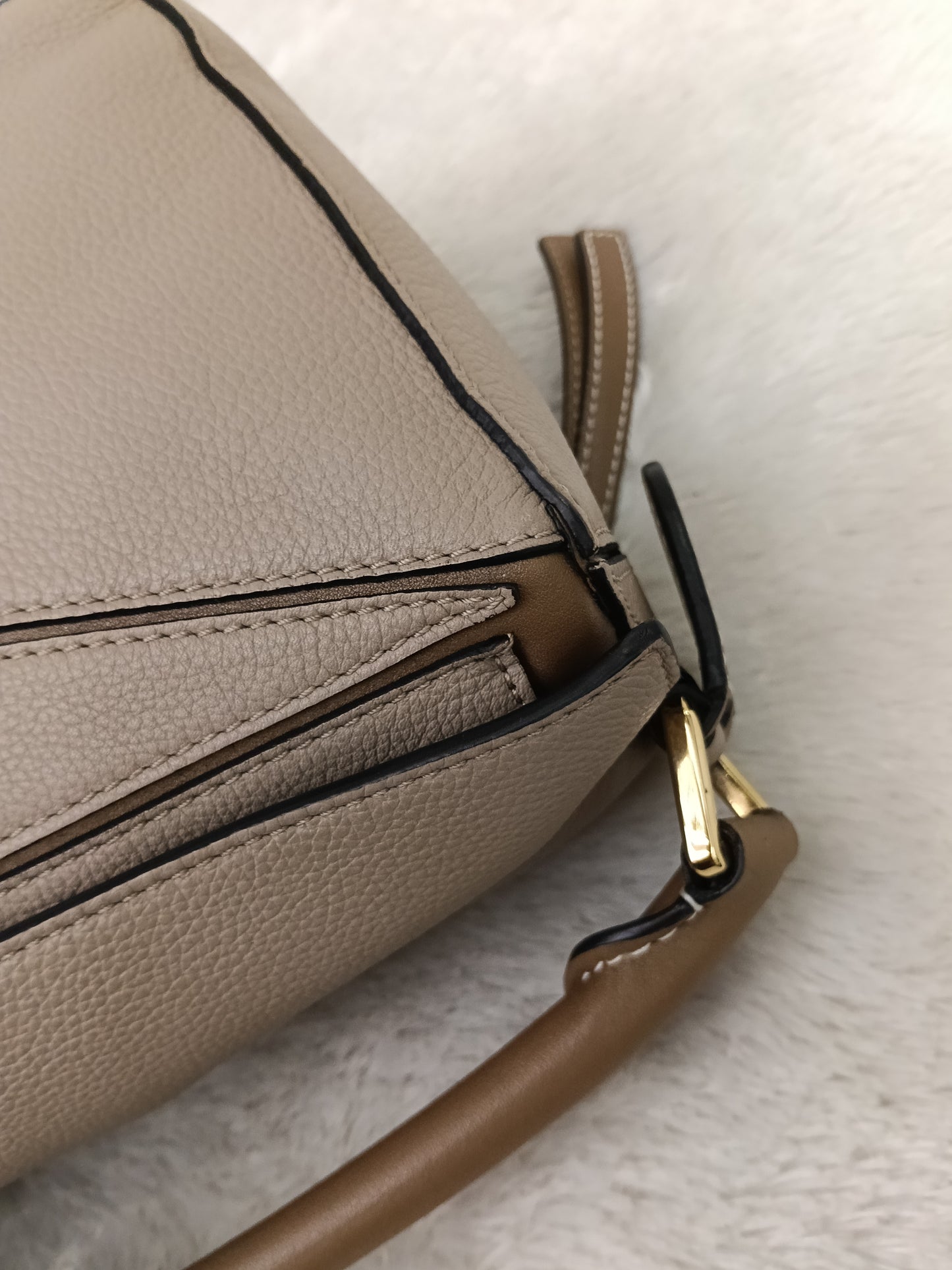 Loewe Puzzle Small Grained Sand Mink GHW 2020