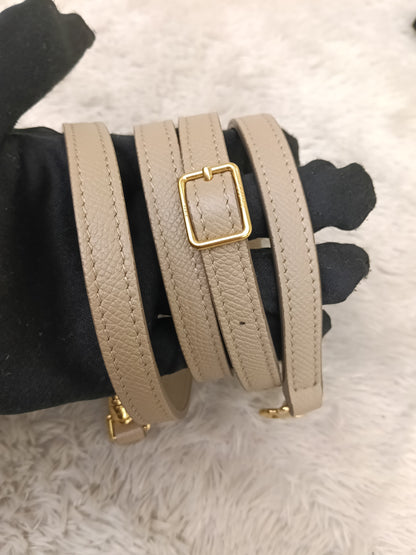 Celine Pico Belt Grained Light Taupe GHW 2020