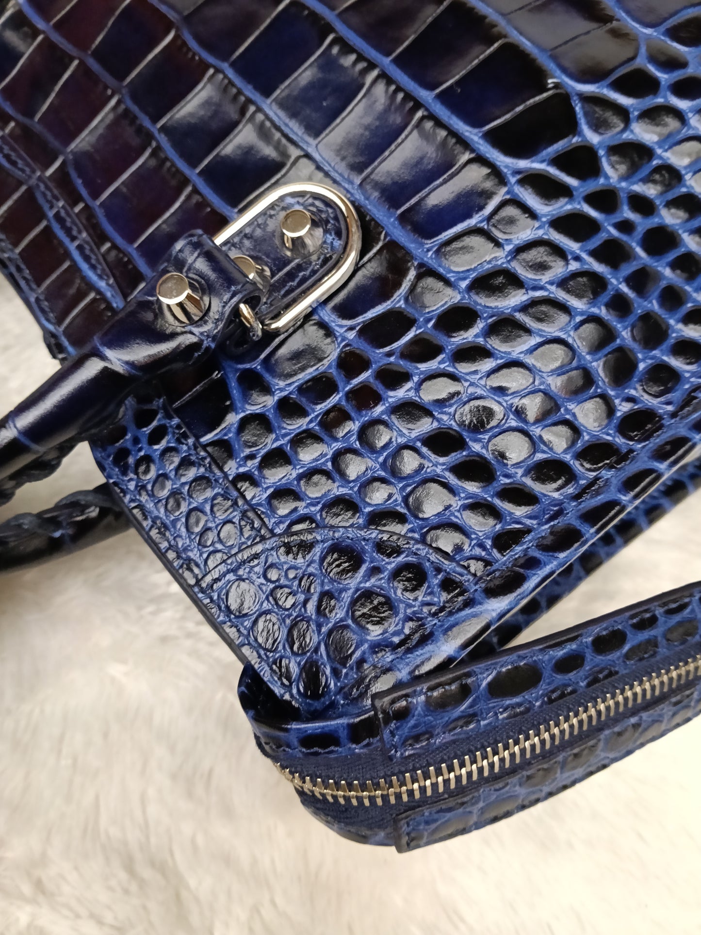 *NEW* Balenciaga Small City Edge Croco Blue SHW 2023