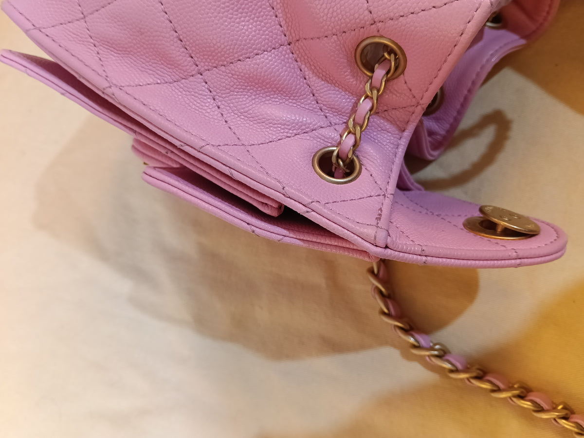 Chanel C25 Mini Caviar Pink Barbie GHW (CHIP)
