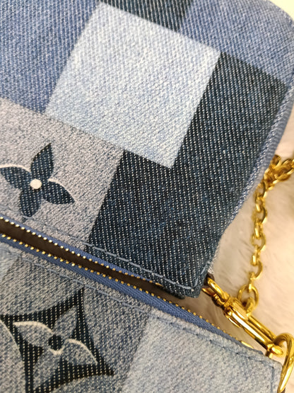 LV Multi Pochette Accessories Monogram Denim Blue Rouge 2019