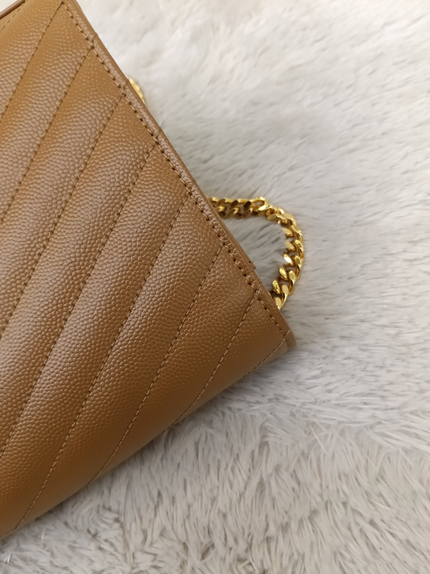 YsL WOC 22 Matelasse Monogramme Grained Caramel GHW 2021