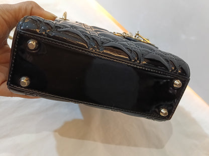 Lady Dior Mini Patent Black GHW 2016