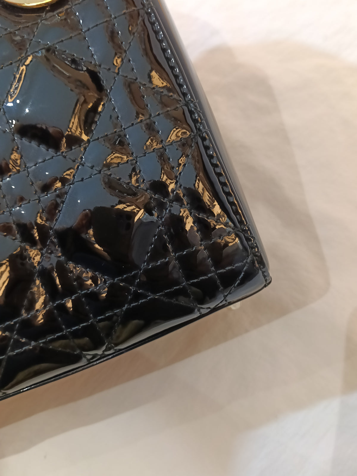 Lady Dior Mini Patent Black GHW 2016