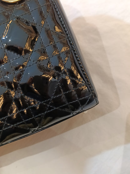 Lady Dior Mini Patent Black GHW 2016
