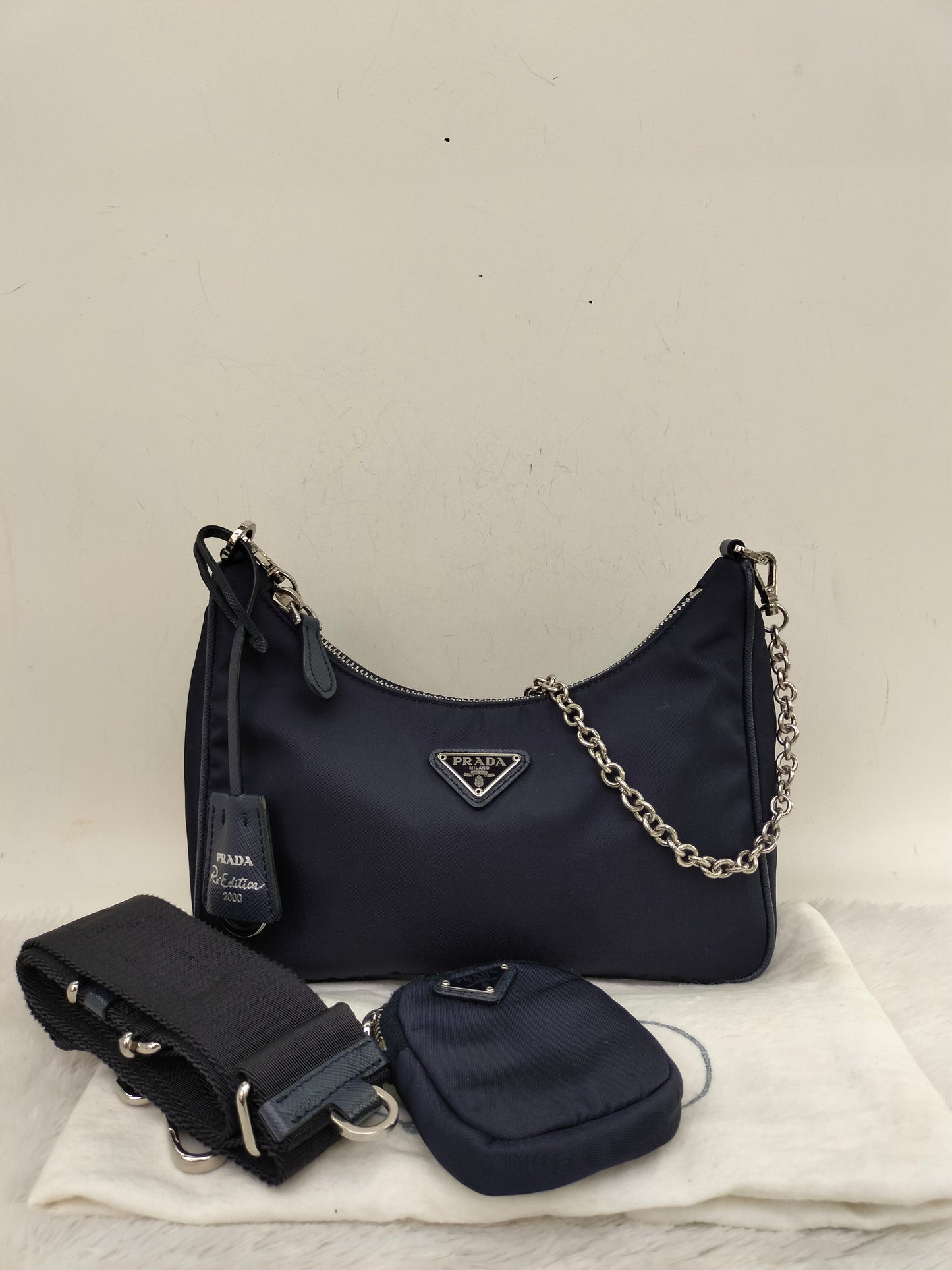 Prada Multi Pochette Re Edition Nylon Navy SHW