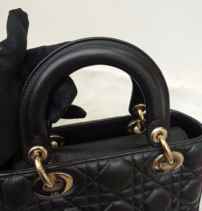 Lady Dior Small Lamb Black GHW 2018