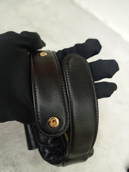 Chanel Polly Pocket Pouch Hobo Caviar Black GHW (CHIP)