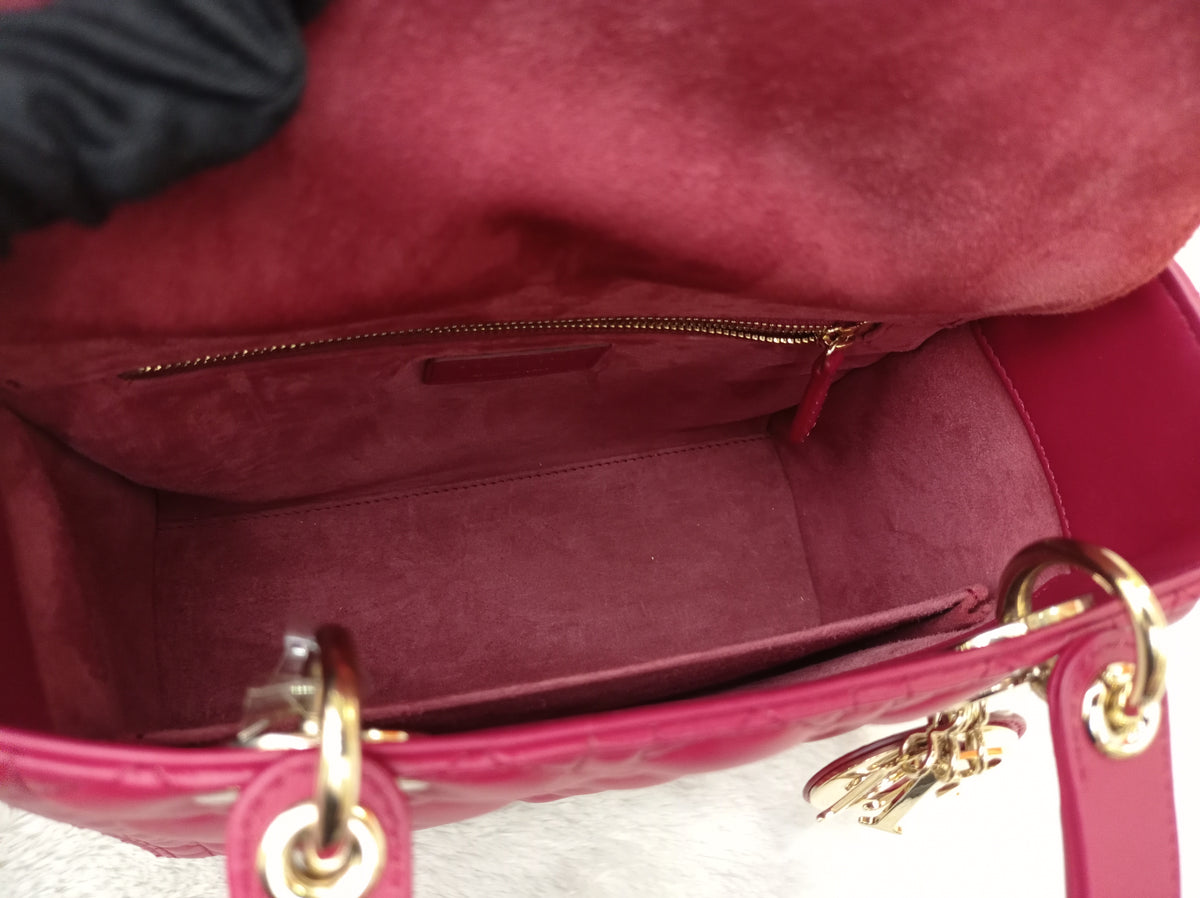 Lady Dior Medium Lamb Burgundy GHW 2020