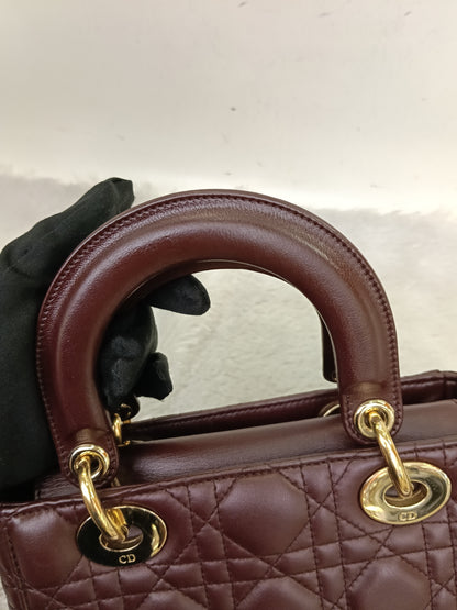 Lady Dior Small Lamb Bordeaux GHW 2018